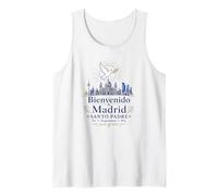 Bienvenido a Madrid Santo Padre 2026 Paloma de Paz Católico Camiseta sin Mangas