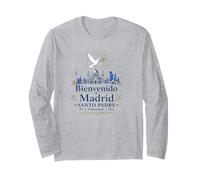 Bienvenido a Madrid Santo Padre 2026 Paloma de Paz Católico Manga Larga