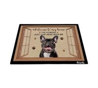 Bienvenido A Mi Casa - Bulldog Francés Felpudo De Bienvenida Fácil De Limpiar Tapete para Puerta Cómodo Alfombra De Baño para Cuarto Jardín Interior 40X60 Cm