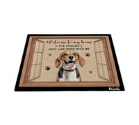Bienvenido A Mi Casa - Perro Beagle Felpudo De Entrada Suave Felpudo De Bienvenida Duradero Alfombra Puerta para Entrada Casa Cocina Cuarto 40X60 Cm