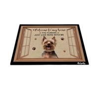 Bienvenido A Mi Casa - Perro Yorkshire Terrier Felpudo De Entrada Duradero Alfombra Puerta Suave Felpudo De Bienvenida para Pasillo Interior Jardín 40X60 Cm