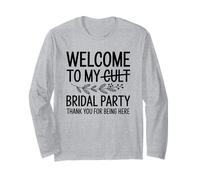 Bienvenido a My Cult Bridal Party Funny Wedding Bridesmaid Manga Larga