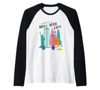 Bienvenido a New York City Skyline Art Camiseta Manga Raglan