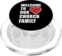 Bienvenido a Nuestra Familia de la Iglesia - Uniforme del Personal de fe Cristiana PopSockets PopGrip para MagSafe
