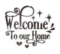 Bienvenido a nuestra pegatina de decoración de pared para el hogar, calcomanía de pared de espejo 3D, decoración de puerta de pared, decoración de bricolaje para sala de estar, fondo de TV (negro)