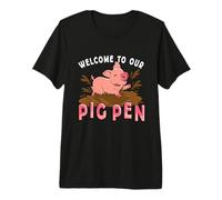 Bienvenido a Nuestro Cerdo Pen Loves Farming Farm Animal Pig Farming Camiseta Premium
