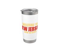 Bienvenido a Nueva Jersey ahora ir a casa Funny Jersey Shirt Vaso térmico de acero inoxidable de doble pared
