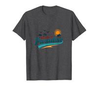 Bienvenido a Paradise Tropical Beach Vacation Camiseta, Hombre, Jaspeado Oscuro, L