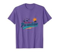 Bienvenido a Paradise Tropical Beach Vacation Camiseta, Hombre, Morado Jaspeado, 3XL