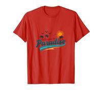 Bienvenido a Paradise Tropical Beach Vacation Camiseta, Hombre, Rojo, XXL