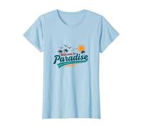 Bienvenido a Paradise Tropical Beach Vacation Camiseta, Mujer, Azul Bebé, 3XL