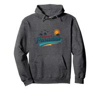 Bienvenido a Paradise Tropical Beach Vacation Sudadera con Capucha, Unisex para Adultos, Jaspeado Oscuro, M