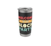 Bienvenido a The Block Party Vintage Retro jugador de voleibol Vaso térmico de acero inoxidable de doble pared