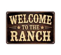 Bienvenido A The Ranch Letrero De Metal Divertido Letrero De Lata Resistente Y Duradera Letreros De Estaño Para Aire Libre Pub Salón 20X30Cm