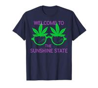 Bienvenido a The Sunshine State con gafas de sol y hojas de maceta Camiseta