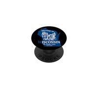 Bienvenido a Wisconsin Silueta Vintage del Estado PopSockets PopGrip Adhesivo