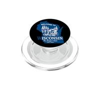 Bienvenido a Wisconsin Silueta Vintage del Estado PopSockets PopGrip para MagSafe