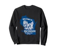 Bienvenido a Wisconsin Silueta Vintage del Estado Sudadera