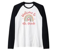 Bienvenido al primer día de regreso a clases para maestros de cuarto grado Camiseta Manga Raglan