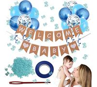 Bienvenido Bebé a Casa 13PCS De La Bandera Del Bebé "Es Un Niño" Lentejuelas y Globos Azules Para La Familia Bienvenido Bebé Adecuado Para Baby Shower Party
