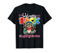 Bienvenido de Nuevo I'm Glad You'Re Here Raccoon Back to School Camiseta gráfica económica