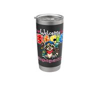 Bienvenido de nuevo I'm Glad You're Here Raccoon Back to School Vaso térmico de acero inoxidable de doble pared