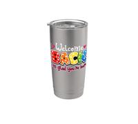 Bienvenido de nuevo Me alegro de que estés aquí Maestro de vuelta a la escuela Vaso térmico de acero inoxidable de doble pared
