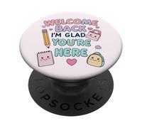 Bienvenido de Nuevo, me Alegro de Que estés aquí, Profesor de Regreso a Clases PopSockets PopGrip Adhesivo