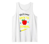 Bienvenido de regreso a la escuela Happy First Day Girls Kids Camiseta sin Mangas