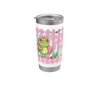 Bienvenido De Regreso A La Escuela Linda Rana Rosa Estudi Vaso térmico de acero inoxidable de doble pared
