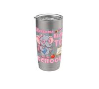 Bienvenido De Regreso Al Día De La Escuela Lindo Elefante Vaso térmico de acero inoxidable de doble pared