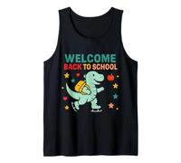 Bienvenido de vuelta a la escuela Happy 3 Rex Cute Dinosaur Camiseta sin Mangas