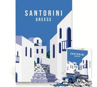 Bienvenido Santorini Rompecabezas de 1000 Piezas para Adultos Memoria aguda Escape Sereno Bordes limpios Regalo Ideal (38x52cm)