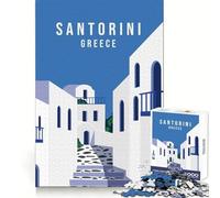 Bienvenido Santorini Rompecabezas para Adultos 1000 Piezas Creativo Pensamiento Alivio del estrés Divertido Bordes precisos Reflexión Navidad (38x26cm)