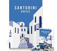 Bienvenido Santorini Rompecabezas para Adultos 1000 Piezas Pensamiento Claro Escape Relajante Bordes precisos (50x75cm)
