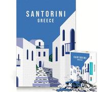 Bienvenido Santorini Teenagers Rompecabezas de 1000 Piezas Juego de Memoria Mental Cierre Seguro Sin Piezas Sueltas Juego de ingenio Ideal para Viajar (38x52cm)