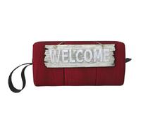 Bienvenidos Amigos Navidad, Bolsa de Maquillaje Bolsa de cosméticos Bolsa de artículos de tocador de Viaje portátil Bolsa de Maquillaje