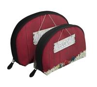 Bienvenidos Amigos Navidad, Bolsa de Maquillaje de Concha, Monedero pequeño para Mujer, Bolsa de artículos de tocador, Bolsa de cosméticos, 2 Piezas