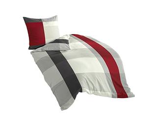 Bierbaum 4643_14 - Juego de Funda nórdica (satén, 155 x 220 cm + 80 x 80 cm, satén), Color Gris