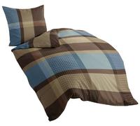 Bierbaum 4942_09 - Juego de Funda nórdica y Almohada, 135 x 200 cm y 80 x 80 cm, respectivamente, Color Verde, Franela, marrón, 135 x 200 cm