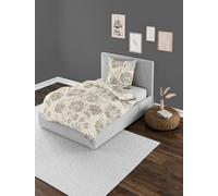 Bierbaum Juego de Cama 4144 de Franela de 100% algodón, diseño alemán, Color Arena 80, 135 x 200 + 80 x 80 cm