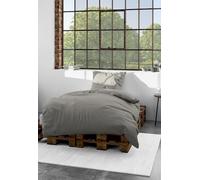 Bierbaum Juego de Ropa de Cama 3899, satén mako, 100% algodón, diseño en Alemania, Color Gris Topo 82, 135 x 200 + 80 x 80 cm