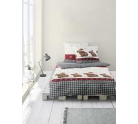 Bierbaum Ropa de Cama 4168, Franela Fina, 100% algodón, diseño en Alemania, Gris 10, 135 x 200 + 80 x 80 cm
