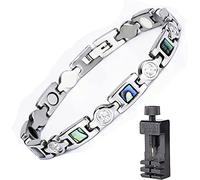 BIERDAN Pulsera de hipertermia linfática Azul neón Moda Exquisita Pulseras de Salud energética Pulseras de Terapia antihinchazón Pulsera de desintoxicación linfática magnética Pérdida de Peso