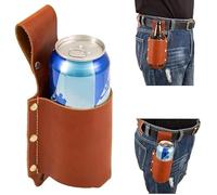 Biergürtel Bierhalter,Leder Flaschenhalter Gürtel Bierflaschenhalter Bierholster,Bier Geschenke für Männer Vatertag Weihnachten, Biertrinker/Liebhaber Bierzubehör für die Reise.Männergeschenke, marrón