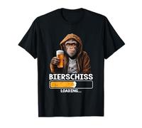 Bierschiss Loading Divertido Mensaje Cerveza Fiesta Mono Camiseta