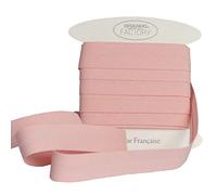 Bies de algodón Liso de Bella Calidad - Nueva versión más Amplia - Bies de Costura de algodón -Disponible en más de 20 Colores (por 5 Metros, Rosa Claro)