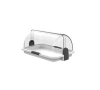 Biesse - Polibox, Vitrina expositiva, recipiente porta alimentos pequeño de plástico transparente con doble apertura (Blanco)