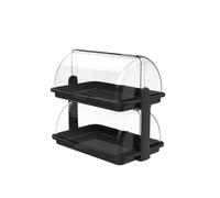 Biesse - Vitrina expositora para alimentos mediana doble de plástico (negro)