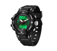 BIEWO Reloj deportivo digital para mujer, impermeable, analógico, militar, para exteriores, con retroiluminación LED, alarma, cronómetro, reloj de pulsera, Blanco y negro.